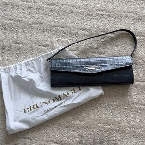 Bruno Magli Black Croc-Embossed Clutch Never Used